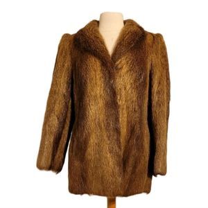 Vintage natural otter women fur coat